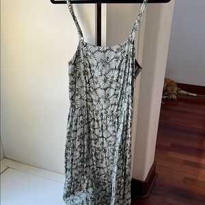 Floral Green and White Women's Dress